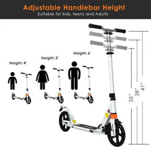 Load image into Gallery viewer, Folding Aluminium Adjustable Kick Scooter with Shoulder Strap-White
