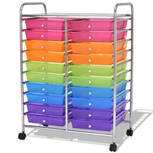 Load image into Gallery viewer, 20 Drawers Storage Rolling Cart Studio Organizer-Multicolor
