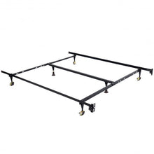 Load image into Gallery viewer, Size Adjustable Steel Bed Frame with Casters
