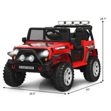 Load image into Gallery viewer, 12V Kids Remote Control Electric  Ride On Truck Car with Lights and Music -Red
