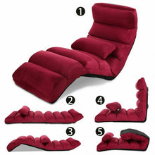 Load image into Gallery viewer, Stylish  Folding Lazy Sofa Chair with Pillow-Burgundy
