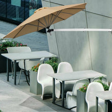 Load image into Gallery viewer, 8ft Wall-Mounted Telescopic Folding Tilt Aluminum Sun Shade Umbrella-Beige
