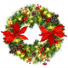 Load image into Gallery viewer, 24&quot; Pre-lit Artificial Christmas Wreath Battery Operated
