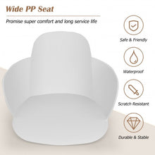 Load image into Gallery viewer, Set of 2 Metal Frame Modern Petal-Shape Plastic Dining Chair-White

