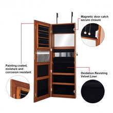 Load image into Gallery viewer, Lockable Storage Jewelry Cabinet with Frameless Mirror-Coffee
