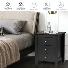 Load image into Gallery viewer, Nightstand End Beside Table Drawers Modern Storage Bedroom Furniture-Black
