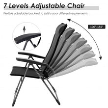 Load image into Gallery viewer, 2 Pcs Portable Patio Folding Dining Chairs with Headrest Adjust for Camping -Black
