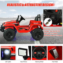 Load image into Gallery viewer, 12V Kids Ride-on Jeep Car with 2.4 G Remote Control-Red

