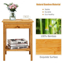 Load image into Gallery viewer, Multipurpose Bamboo Nightstand End Table Storage Shelf
