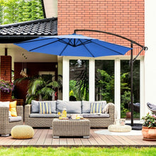 Load image into Gallery viewer, 10 Ft Patio Offset Hanging Umbrella with Easy Tilt Adjustment-Blue

