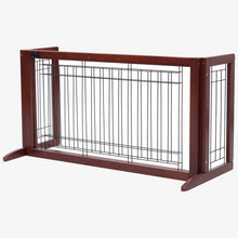 Load image into Gallery viewer, Solid Wood Adjustable Free Stand Dog Gate
