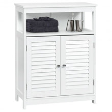 Load image into Gallery viewer, Wood Freestanding Bathroom Storage Cabinet with Double Shutter Door-White
