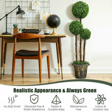Load image into Gallery viewer, 4&#39; Artificial UV Resistant Topiary Triple Ball Tree Plant
