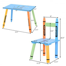 Load image into Gallery viewer, 3 pcs Playroom Crayon Kids Table &amp; Chairs Set
