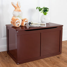 Load image into Gallery viewer, Safety Hinge Wooden Chest Organizer Toy Storage Box-Coffee
