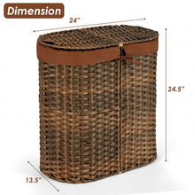 Load image into Gallery viewer, Handwoven Laundry Hamper Basket with 2 Removable Liner Bags-Brown
