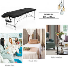 Load image into Gallery viewer, 84'' L Portable Adjustable Massage Bed w/ Carry Case for Facial Salon Spa -Black
