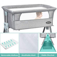 Load image into Gallery viewer, Adjustable Baby Bedside Crib with Large Storage-Gray
