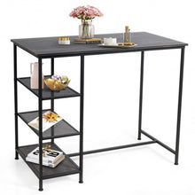 Load image into Gallery viewer, Industrial Dining Bar Pub Table with Metal Frame &amp; Storage Shelves
