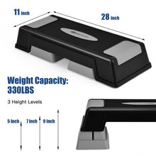 Load image into Gallery viewer, Aerobic Exercise Stepper Trainer with Adjustable Height 5&quot;- 7&quot;- 9&quot;-Gray
