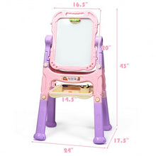 Load image into Gallery viewer, Kids Flip-Over Magnetic Double Sided Art Easel-Pink
