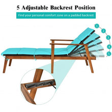 Load image into Gallery viewer, 3Pcs Protable Patio Cushioned Rattan Lounge Chair Set w/ Folding Table-Turquoise
