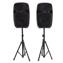 Load image into Gallery viewer, 2000 W Dual 12&quot; 2-Way Powered Speakers with Bluetooth
