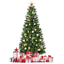 Load image into Gallery viewer, 7 ft Premium Hinged Artificial Christmas Tree with Pine Cones
