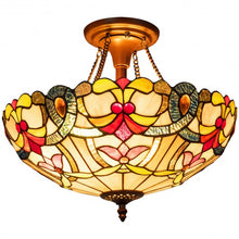 Load image into Gallery viewer, Tiffany-Style 2-Light Ceiling Lamp with 16&quot; Shade

