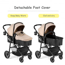 Load image into Gallery viewer, 2-in-1 Foldable Pushchair Newborn Infant Baby Stroller-Coffee

