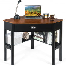 Load image into Gallery viewer, Corner Wooden PC Laptop Computer Desk-Coffee
