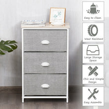 Load image into Gallery viewer, Nightstand Side Table Storage Tower Dresser Chest with 3 Drawers-Gray
