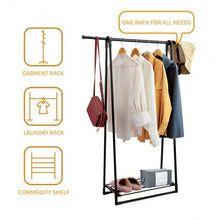Load image into Gallery viewer, Folding Clothes Hanger with Extendable Hanging Rod-Black
