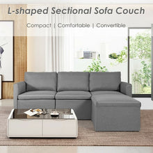 Load image into Gallery viewer, Convertible L-Shaped Sectional Sofa Couch with Reversible Chaise-Dark Gray
