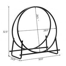 Load image into Gallery viewer, 30&quot; Tubular Steel Log Hoop Firewood Storage Rack
