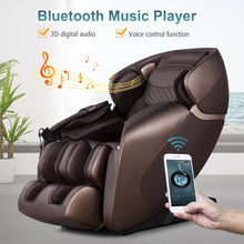 Load image into Gallery viewer, Full Body Zero Gravity Massage Chair Recliner with SL Track Bluetooth Heat-Brown
