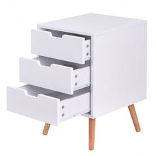 Load image into Gallery viewer, White Wood Side End Table Nightstand
