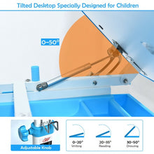 Load image into Gallery viewer, Height Adjustable Kids Desk and Chair Set-Blue
