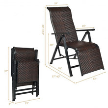 Load image into Gallery viewer, Patio Back Adjustable Rattan Folding Lounge Recliner
