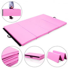 Load image into Gallery viewer, 4&#39; x 6&#39; x 2&quot; PU Thick Folding Panel Exercise Gymnastics Mat-Pink
