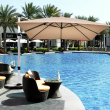 Load image into Gallery viewer, 10 Ft 360 Degree Tilt Aluminum Square Patio Offset Cantilever Umbrella-Tan
