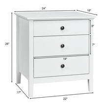 Load image into Gallery viewer, Nightstand Beside End Side Table Organizer with 3 Drawers-White
