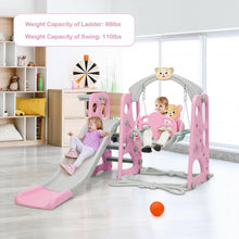 Load image into Gallery viewer, 3 in 1 Toddler Climber and Swing Set Slide Playset-Pink
