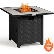 Load image into Gallery viewer, 30� Square Propane Gas Fire Pit Table Ceramic Tabletop
