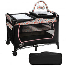 Load image into Gallery viewer, 4-in-1 Convertible Portable Baby Playard with Changing Station-Pink
