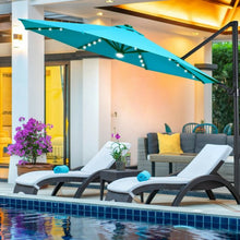 Load image into Gallery viewer, 10 Ft Patio Offset Cantilever Umbrella with Solar Lights-Turquoise
