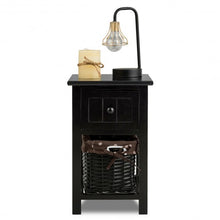 Load image into Gallery viewer, Wooden Mini 2-Layer Bedside End Table-Black
