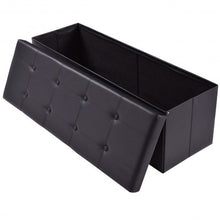 Load image into Gallery viewer, 45&quot; Large Folding Ottoman Storage Seat-Black
