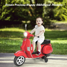 Load image into Gallery viewer, 6V Kids Ride on Vespa Scooter Motorcycle with Headlight-Red
