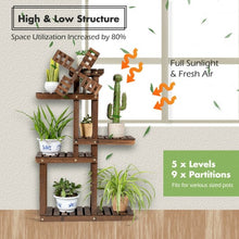 Load image into Gallery viewer, Wood Plant Stand 5 Tier Shelf Multiple Space-saving Rack
